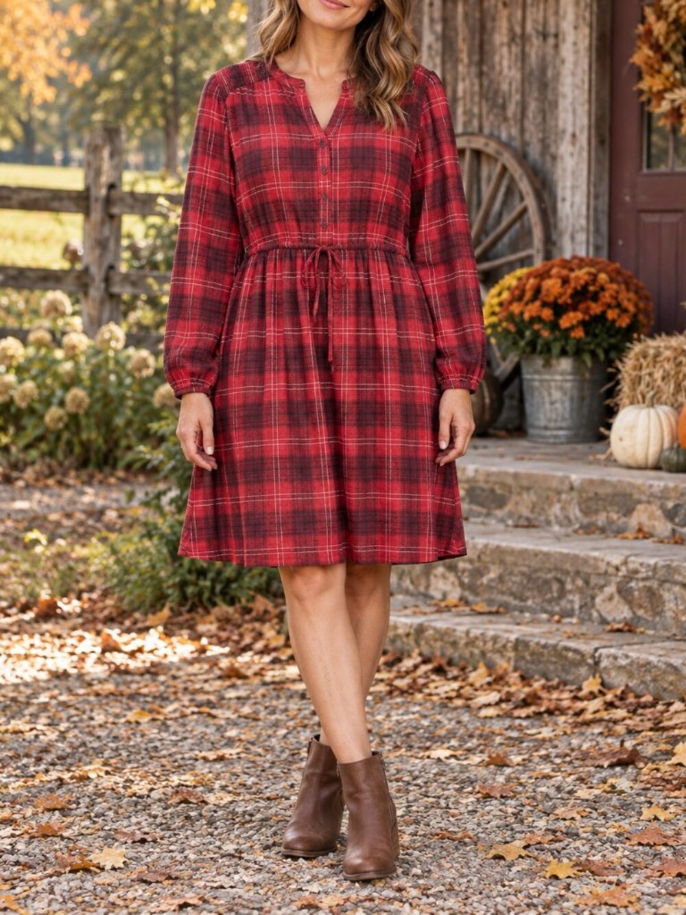 64. NWT Knox Rose Plaid Dress Sz Medium